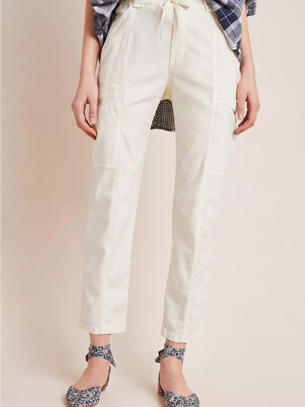 Anthropologie Angela Cropped Capri Cargo Pants Size 27P